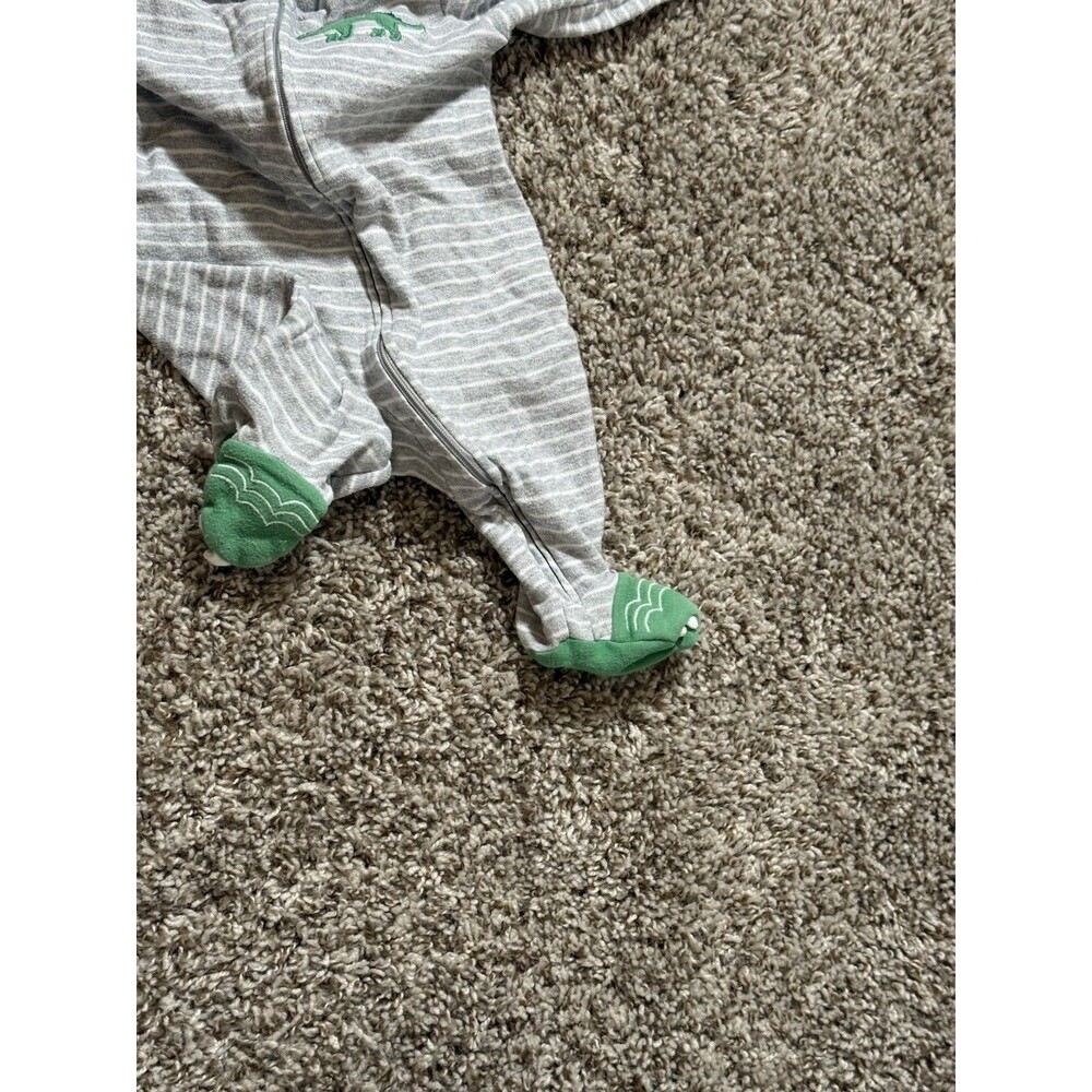 Carter's Dinosaur Sleep & Play Baby Bodysuit Gray Zip Pajama 3M - Picture 11 of 15